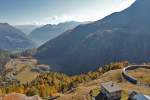 Alp Grm mit Blick Richtung Cavaglia (links), Poschiavo und Tirano.