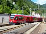 RhB - Triebwagen ABe 8/12  3503 bei Rangierfahrt im Bahnhof Posciavo am 15.09.2010