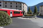 Regio aus St.Moritz auf der Piazza Basilica in Tirano.Noch wenige 100m dann ist die Endstation in Tirano/It.erreicht.13.10.11    