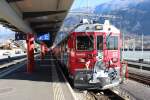 Die beiden ABe 4/4 III 55  Diavolezza  und 56  Corviglia  zogen am 11.02.2014 den BEX bis nach Pontresina, hier in Tirano.