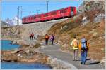 R1644 und meine Begleiter am Lago Bianco auf dem Berninapass. (26.10.2014)