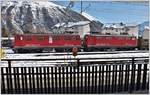 Ge 4/4 I 602  Bernina  und 603  Badus  in Samedan.