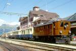 RhB Salonzug ALPIN CLASSIC PULLMAN EXPRESS fr Graubnden Tours 3527 von Chur nach Pontresina am 28.08.1998 in Pontresina mit E-Lok Ge 4/6 353 - D 4062 - As 1143 - As 1144 - As 1141.