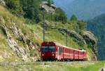 RhB - Regionalzug 1937 von Scuol nach Pontresina am 19.08.2008 kurz vor Ardez mit BDt 1752 - B 2342 - WS 3911 - B 2341 - A 1243 - E-Lok Ge 4/4 II 613  
