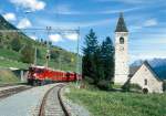 RhB REGIONALZUG 264 von Scuol nach St.Moritz am 09.09.1994 Einfahrt Lavin E-Lok Ge 4/4II 626 - D - 2 AB  - 2 B.