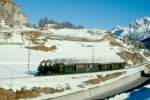 RhB DAMPFZUG 3768 von Scuol nach Samedan am 09.02.1997 kurz vor Ardez mit Dampf-Lok G 4/5 108 - B 2245 - A 1102 - B 2060 - D 4052I.