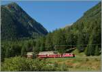 Ein Schnappschuss während einer Wanderung durchs Inntal: RhB Ge 4/4 II 631 mit ihrem Regionalzug nach Scuol in der Gegend von Susch/Lavin.