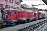 Ge 6/6 II 702  Curia  bringt Gem 4/4 801 ziemlich schmutzig aus Davos zurück nach Pontresina.