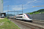 TGV 4407  Stan Wawinka  durchfährt den Bahnhof Gelterkinden. Die Aufnahme stammt vom 05.07.2017.