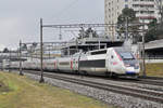 TGV Lyria 4414 fährt Richtung Bahnhof SBB.