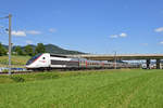 TGV Lyria 4417 fährt Richtung Bahnhof Sissach.