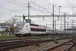 TGV Lyris 4409  Stan Wawrinka  durchfährt den Bahnhof Pratteln. Die Aufnahme stammt vom 10.11.2018.