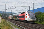 TGV Lyria 4723 fährt Richtung Bahnhof Itingen.