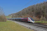 TGV Lyria 4730 fährt Richtung Bahnhof Tecknau.