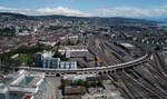 Eine ICN-Doppeltraktion auf dem Wipkinger Viadukt, zwischen Zürich HB und Oerlikon. Vom Prime Tower gesehen am 07.07.2012.