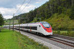 RABe 501 019-0 Giruno fährt am 20.09.2022 Richtung Bahnhof Gelterkinden.