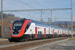 RABe 502 205-3 durchfährt den Bahnhof Gelterkinden. Die Aufnahme stammt vom 16.01.2019.