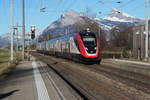 FV Dosto  Halbzug (IR 100) nach Chur am 15.01.2020 bei Maienfeld.