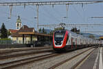 RABe 502 218-6 Twindexx durchfährt den Bahnhof Rupperswil. Die Aufnahme stammt vom 25.09.2021.