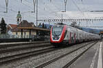 RABDe 502 019-8 Twindexx durchfährt am 27.02.2023 den Bahnhof Rupperswil.