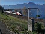 29 km bis Lausanne, 25 km bis St-Maurice verkündet ein alter Kilometerstein auf der Strasse nach Villeneuve, während am See der RABe 503 022-7  Johann Wolfgang von Goethe  von seiner Italien