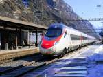 SBB - ETR 503 016 bei der durchfahrt in Biasca am 10.03.2016