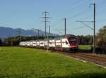 Der RABe 511 022 als RE nach Chur am 11.10.2017 unterwegs bei Wartau.