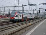 SBB - Triebzug RABe 511 121 abgestellt im Bahnhofsareal in Biel/Bienne am 27.01.2018