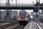 SBB RABe 511 027 erreicht als RE in Richtung Will den Bahnhof Buchs SG (2018-02-24)