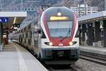 SBB RVD RABe 511 116 mit 019 als IR 90, am 25.12.18 beim Halt in Visp