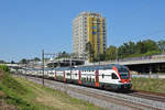 RABe 511 018 fährt Richtung Bahnhof Muttenz.