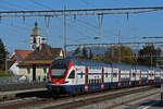 RABe 511 010 KISS durchfährt am 27.10.2022 den Bahnhof Rupperswil.