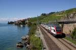 511 122 als RE 2719 (Genève - Vevey) zwischen Rivaz und St-Saphorin am 22.08.14