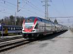 SBB - Triebzug RABe 511 029 bei der durchfahrt im Bahnhof Zollikofen am 23.03.2015