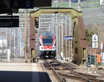 SBB - Triebzug RABe 511 016-3 bei der Ankunft im Bahnhof Landquart am 26.03.2016