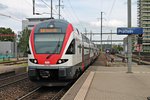 RABe 511 110 am 14.05.2015 bei der Durchfahrt als IR (Zürich Flughafen - Basel SBB) in Pratteln gen Muttenz/Zielbahnhof.