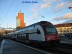 RABe 514 023-1 verstrkt in Winterthur die Ankommende S 7 nach Rapperswil, am 3.12.07