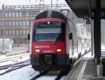 SBB - Triebzug RABe 514 005-8 bei der einfahrt im Bahnhof von Regensdorf-Watt am 16.01.2016