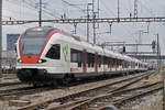 RABe 521 028, auf der S3, verlässt den Bahnhof Pratteln.