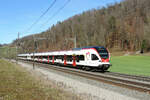 Tecknau - 8. Februar 2022 : RABe 521 022  Lausen  + 521 016 als S3 - 17343 - von Porrentruy nach Olten.