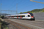 RABe 523 008, auf der S3, fährt zum Bahnhof Gelterkinden.