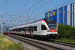 RABe 523 035, auf der S3, fährt Richtung Bahnhof Itingen. Die Aufnahme stammt vom 20.07.2021.