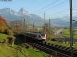 RABe 523 007-3 am 5.11.2010 zwischen Steinen und Arth-Goldau als S2 nach Zug.