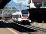 SBB - Triebzug RABe 523 034 im Bahnhof von Erstfeld am 20.09.2012