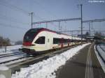 RABe 523 030 am 14.2.2013 in Palzieux als S2 nach Vallorbe.