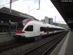 RABe 523 034 ''Wohlen'' (ex RABe 522 003-3) am 24.5.2013 in Brugg als S29 nach Turgi.