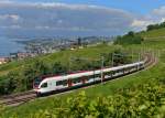 RABe 523 027 als S2 nach Palezieux am 26.08.2013 bei Grandvaux.