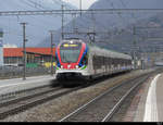 SBB - Triebzug RABe 524 113 bei der einfahrt im Bahnhof von Giubiasco am 12.02.2021