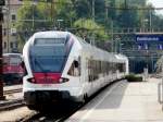  TILO - ( SBB+FS ) Triebwagen RABe 524 001-5 bei der ausfahrt aus dem Bahnhof von Bellinzona nach Locarno am 18.09.2008