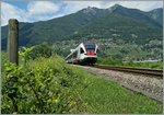 Der auf dem vorangegangen Bild (ID 956264) kaum zu sehende Tilo-Flirt strebt bei Riazzino Locarno entgegen.
21. Juni 2015